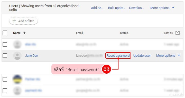 How to Reset a users password in Google Workspace