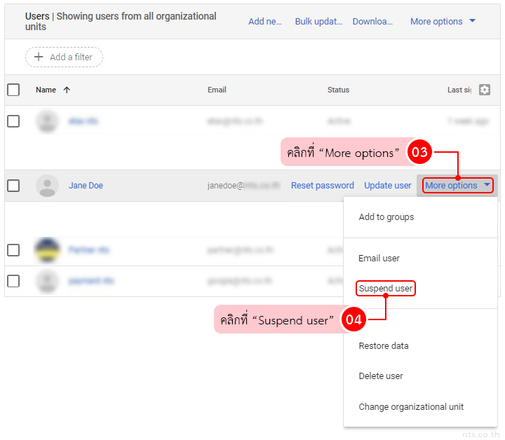 How to Suspend a user temporarily in Google Workspace