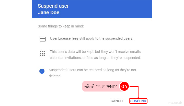 How to Suspend a user temporarily in Google Workspace