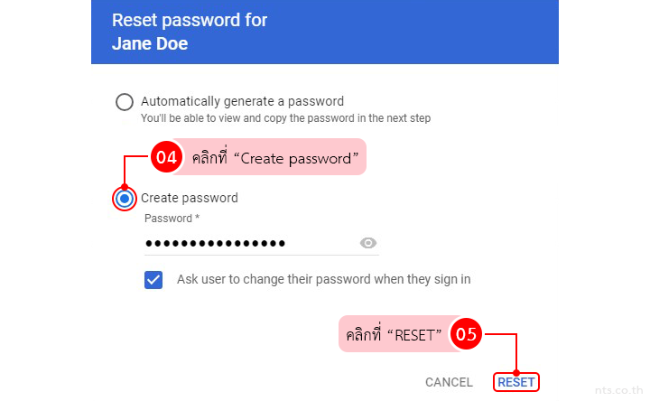 How to Reset a users password in Google Workspace