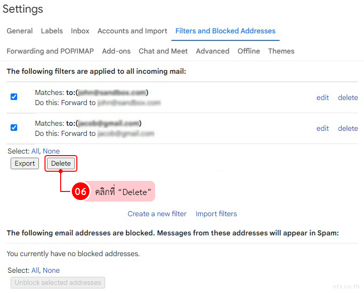 How to Delete Forward Mail Filters