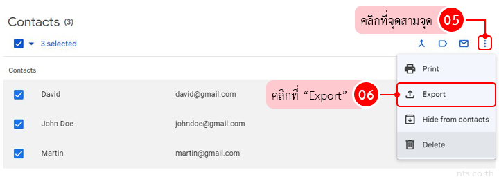 How to Export contacts in Google Contacts