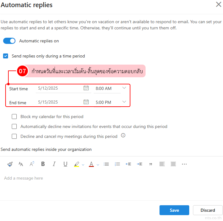 How to Set Up Automatic Replies in Outlook Web