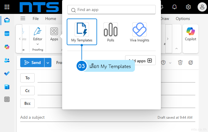 How to Create template on Outlook for web