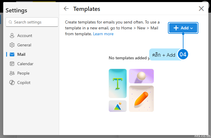 How to Create template on Outlook for web