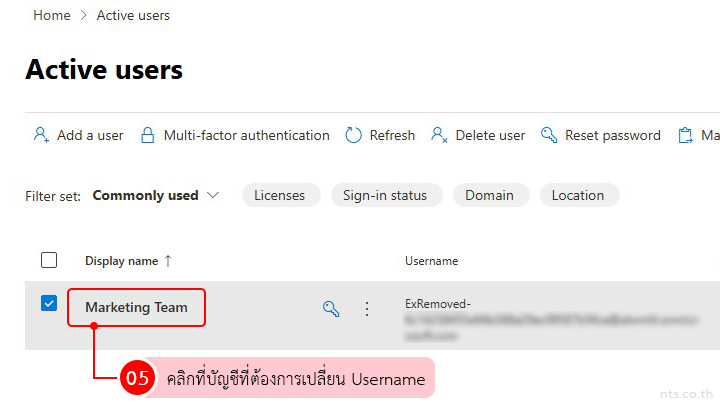 How to change username restored shared mailbox in microsoft 365 admin center