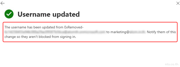 How to change username restored shared mailbox in microsoft 365 admin center