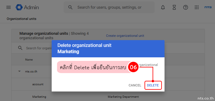 Delete organizational unit google workspace