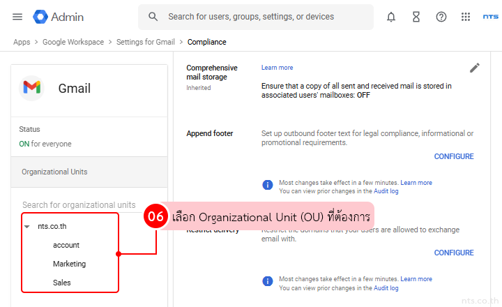 Gmail footer warning google workspace