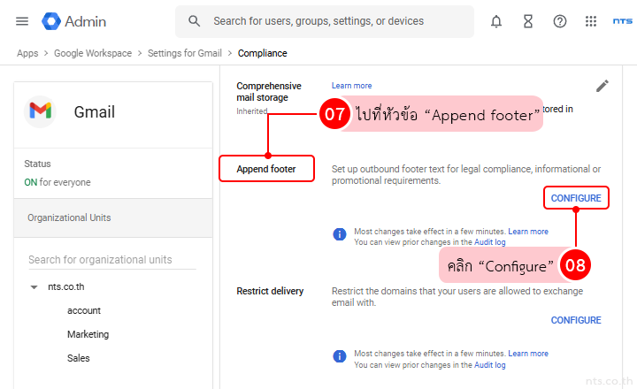 Gmail footer warning google workspace