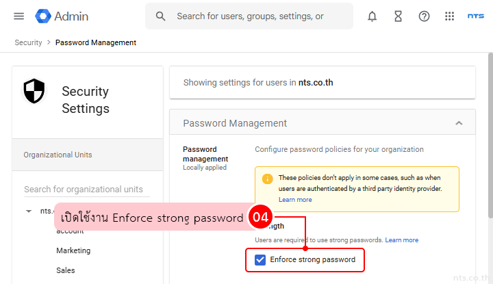Google workspace password policy