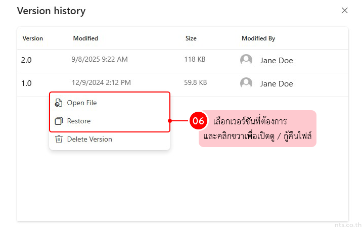 How to View Version History on OneDrive Web