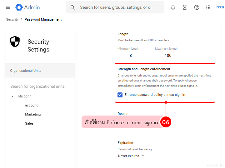 Google workspace password policy