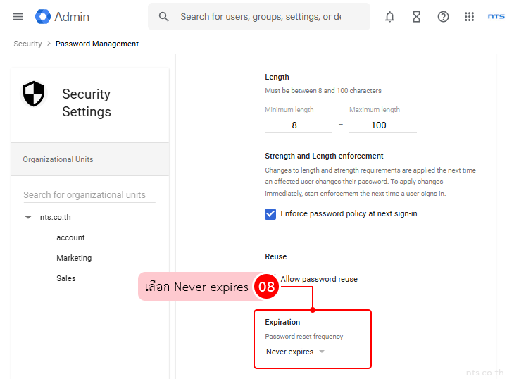 Google workspace password policy