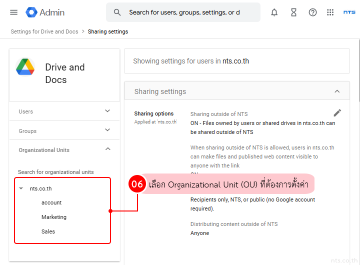 Google workspace drive external sharing settings