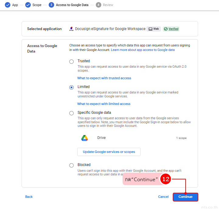 Set permissions third party apps google workspace