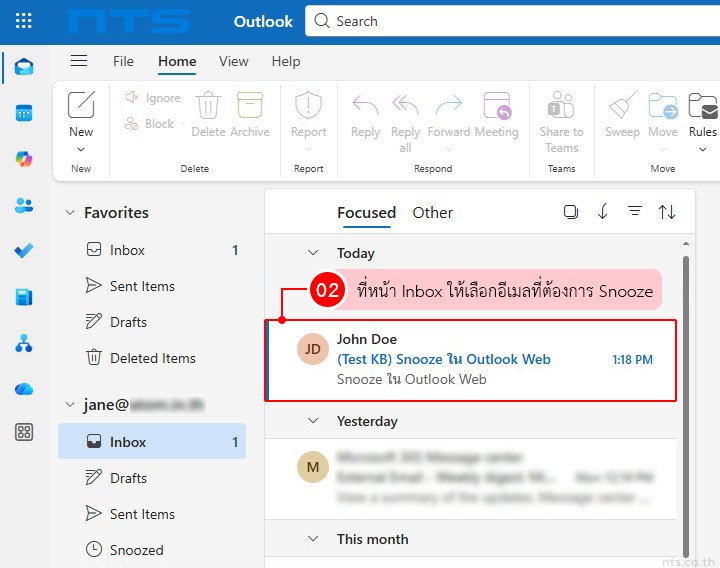 How to Snooze Emails in Outlook Web