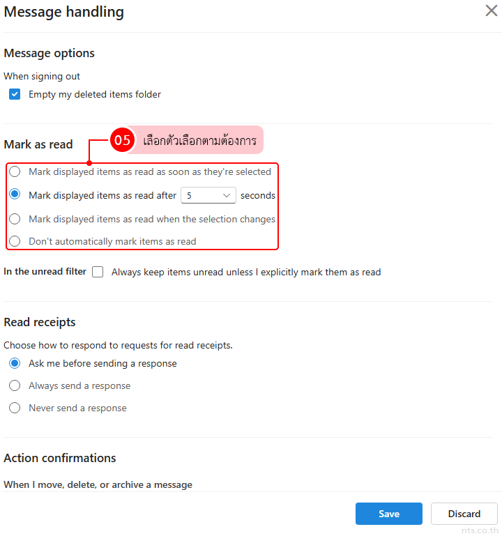 How to Set Up Mark as Read in Outlook Web