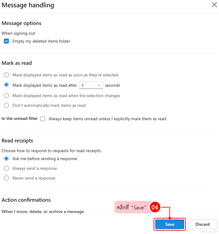 How to Set Up Mark as Read in Outlook Web