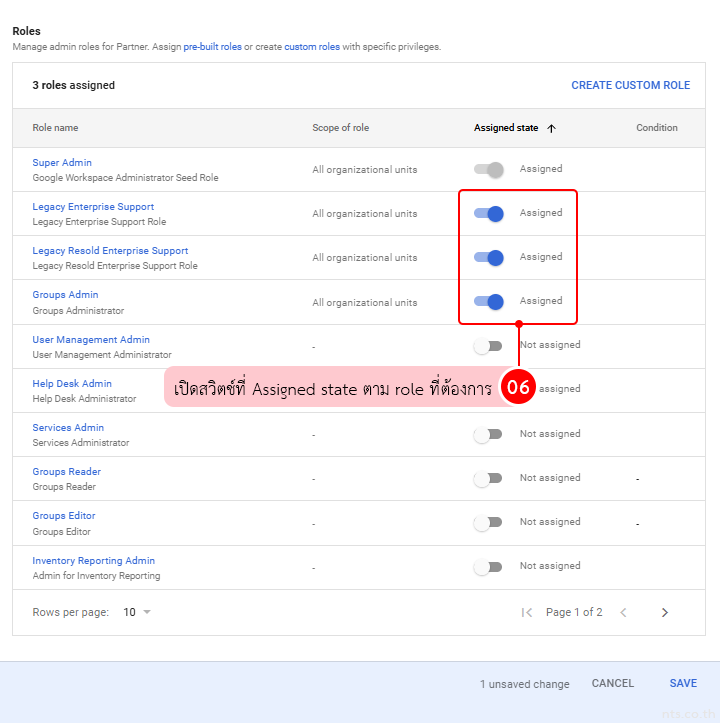 How to assign admin role to user google workspace