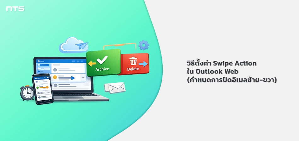 Set up Swipe action Outlook web configure left right email swiping