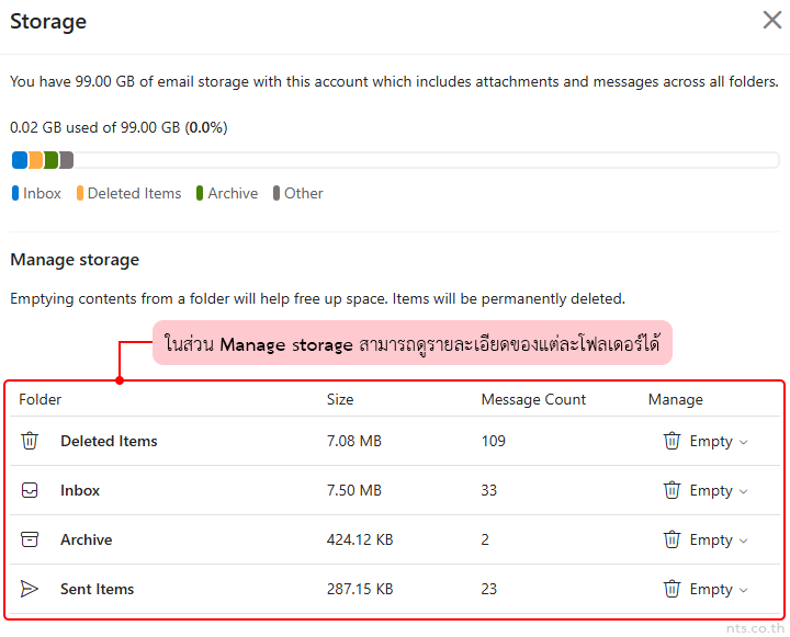 How to Check and Manage Email Storage in Outlook Web