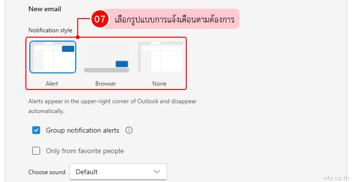 how to set up email notifications in outlook web