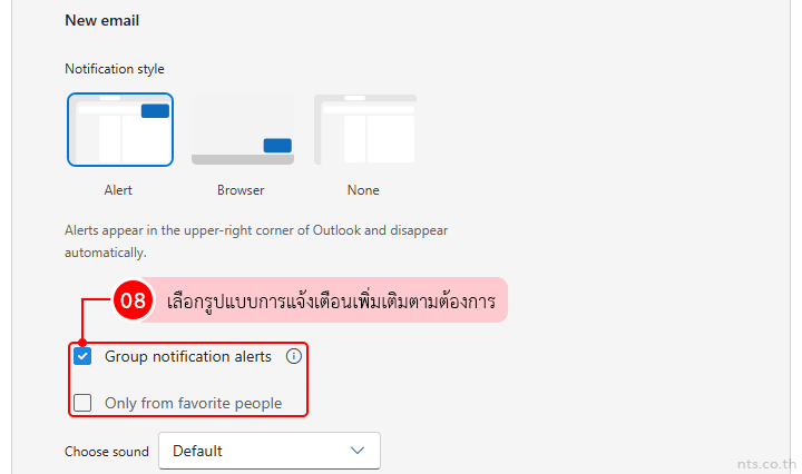 how to set up email notifications in outlook web