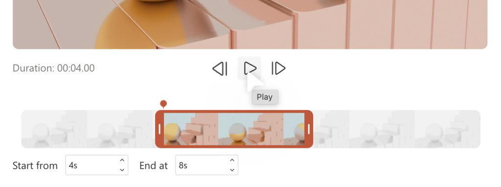 Trim video in PowerPoint for the web