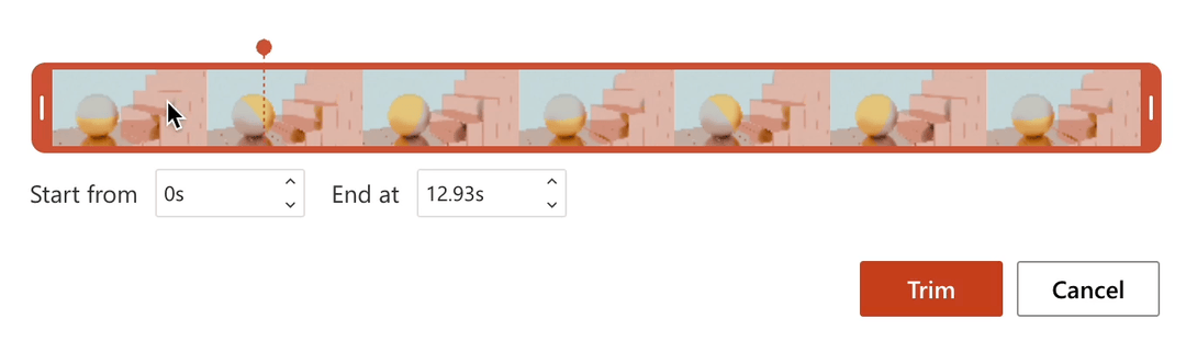 Trim video in PowerPoint for the web