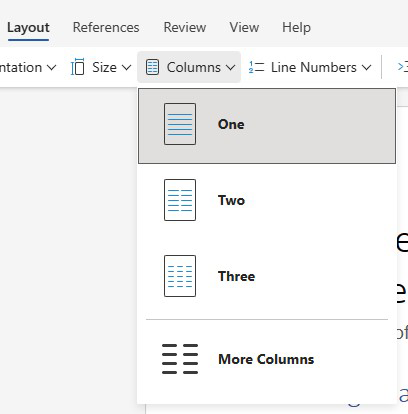 New formatting options in Word for the web