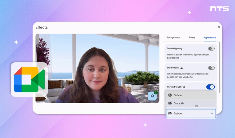 Portrait Touch Up in Google Meet on the web