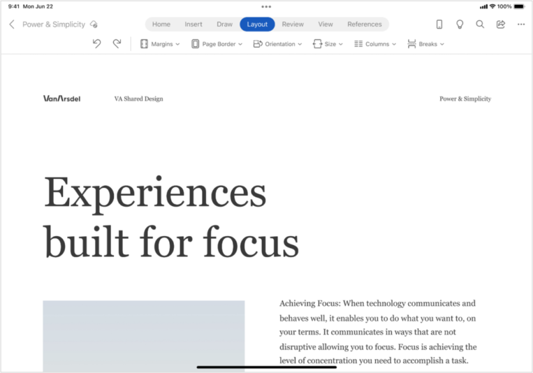 Borders in Word on iPad