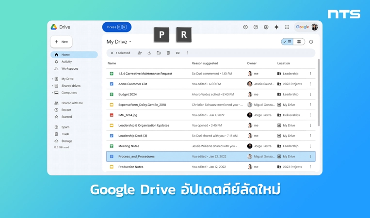 Updated keyboard shortcuts and first-letters navigation now available on Google Drive web