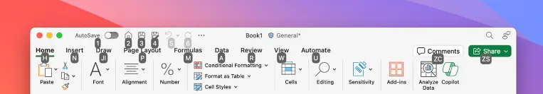 KeyTips now available in Office for Mac