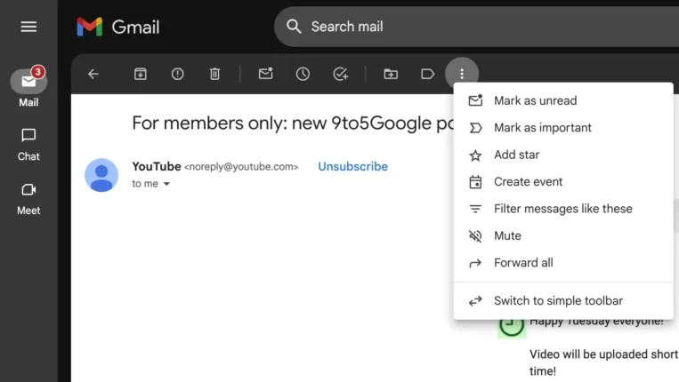 Gmail now lets you switch between a simple or advanced toolbar