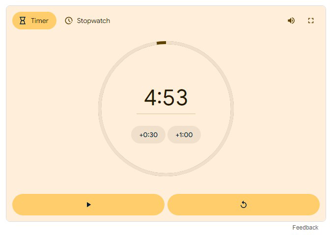 Google Search redesigns web stopwatch and timer