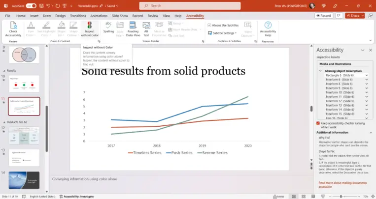 Improved Accessibility ribbon in PowerPoint for Windows and Mac