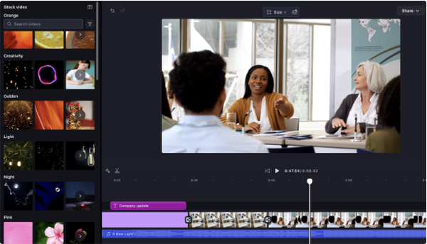 New content and creative tools in Clipchamp