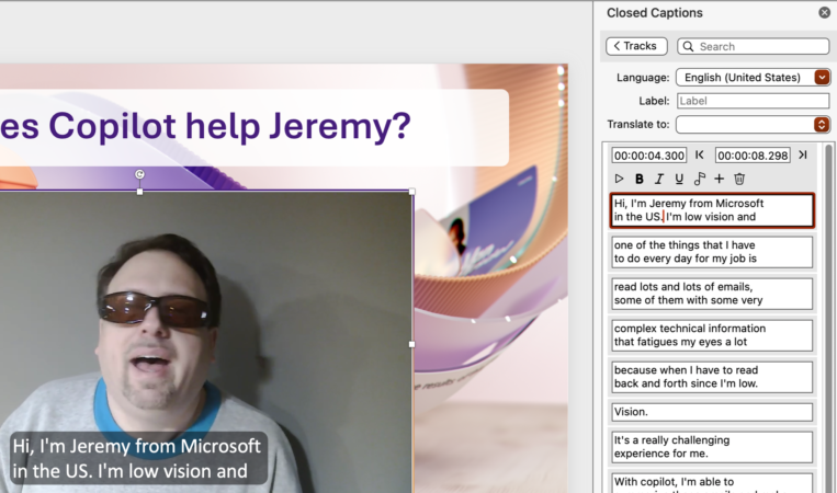 Easily caption videos in PowerPoint for Mac