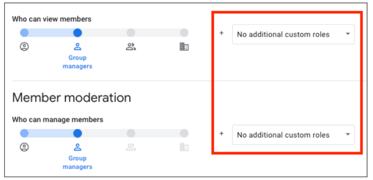 Changes Custom Roles in Google Groups