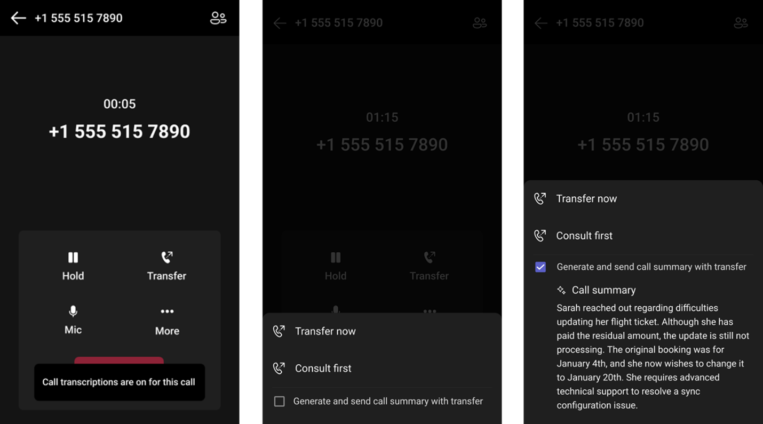 Summarize transferred calls in Teams with Copilot