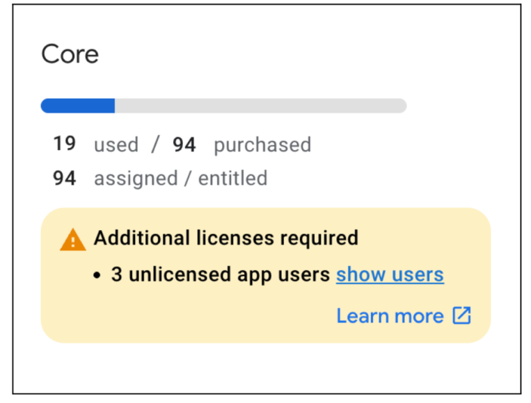 New Licenses page in the AppSheet Admin Console and group based license controls for Enterprise Plus licenses