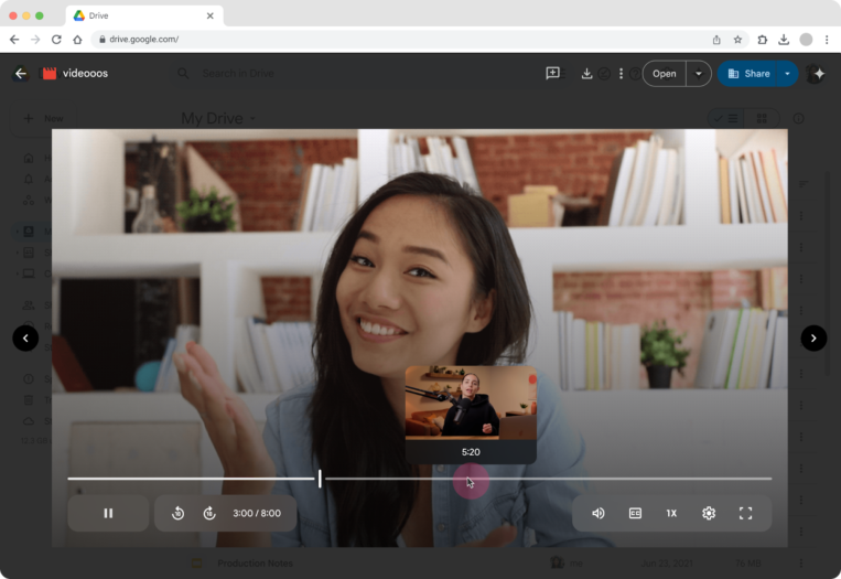 Thumbnail previews will now show on video progress bar in Google Drive