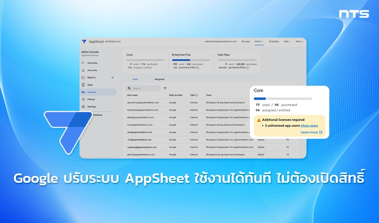 New Licenses page in the AppSheet Admin Console and group based license controls for Enterprise Plus licenses