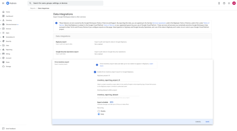 Daily Exports for Google Drive inventory reporting is now available in open beta