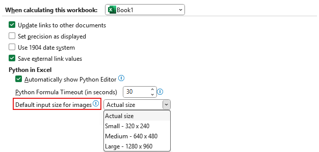 Analyze images with Python in Excel
