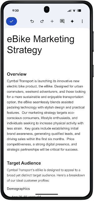 Use Gemini in Google Docs to generate images on Android devices