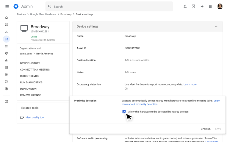 Automatic Room Check-in in Google Meet with Proximity Detection