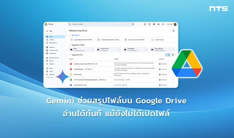 See file summaries on the Home page in Google Drive